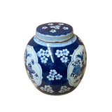 Chinese Blue & White Flower Vase Graphic  Porcelain Ginger Jar ws1227S