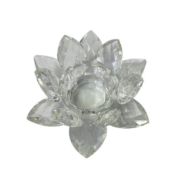 Lotus Flower Shape Clear Crystal Look Resin Candle Holder ws1375S Lotus Flower Shape Clear Crystal Look Resin Candle Holder ws1375S