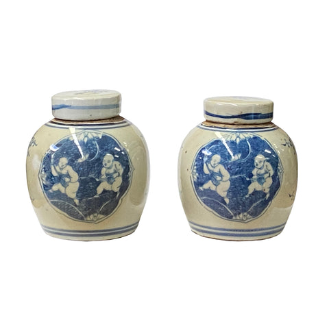ginger jar - small jar - blue white