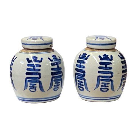 ginger jar - small jar - blue white