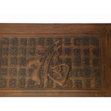 Brown Oriental Round Legs "Fok" Rectangular Display Table Stand ws1432S