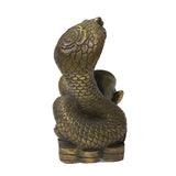 Chinese Oriental Bronze Color Metal Fengshui Snake Ingot Figure ws1458S