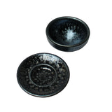 Chinese Handmade Jianye Clay Silver Black Glaze Decor Teacup Display ws204S