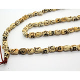 skeleton skull necklace - resin beads - prayer rosary