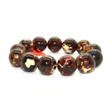 Natural Solid Brown White Mix Amber Beads Hand Rosary Praying Bracelet ws242S