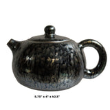 Chinese Handmade Jianye Clay Bronze Black Glaze Decor Teapot Display ws269S