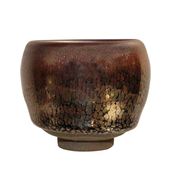 Chinese Handmade Jianye Clay Bronze Black Glaze Decor Teacup 2 Pieces  ws280S