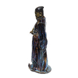 Chinese Ceramic Blue Glaze Historic Zhuge Liang Figure ws387S