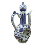 Chinese Blue White Porcelain Scenery Accent Teapot Shape Display ws400S