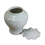 off white jar - porcelain urn - chinese ceramic box