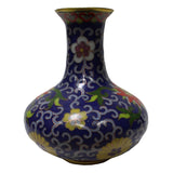Chinese Metal Purple Blue Enamel Cloisonne Vase Shape Figure ws570S