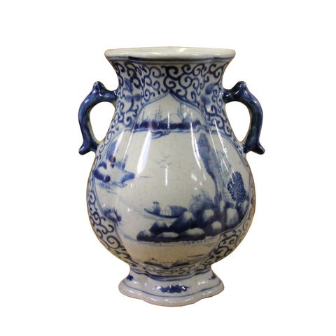 blue white vase - Chinese vase - porcelain vase