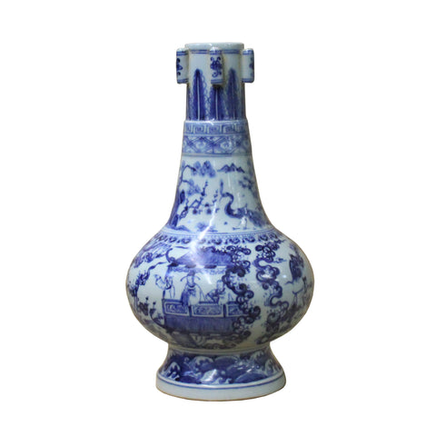 blue white vase - Chinese vase - porcelain vase