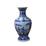 Chinese Blue White Porcelain Precise House Yard Scenery Vase ws760S