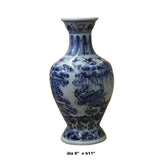 Chinese Blue White Porcelain Precise House Yard Scenery Vase ws760S