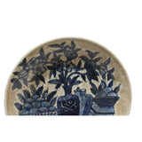 Chinese Beige Crackle Porcelain Fruits Vases Graphic Charger Plate ws774S
