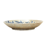 Chinese Beige Crackle Porcelain Fruits Vases Graphic Charger Plate ws774S