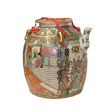 Chinese Oriental Porcelain People Scenery Teapot Shape Container Decor ws781S