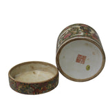 Chinese Oriental Porcelain People Scenery Round Shape Container Decor ws782S