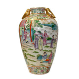 Chinese Oriental Porcelain People Scenery Golden Birds Vase ws793S