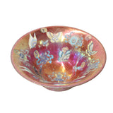 Chinese Handmade Metallic Pink Butterflies Ceramic Accent Bowl  ws797S