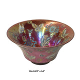 Chinese Handmade Metallic Pink Butterflies Ceramic Accent Bowl  ws797S
