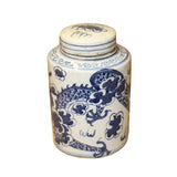 Chinese Blue White Ceramic Dragon Graphic Container Urn Jar ws812S