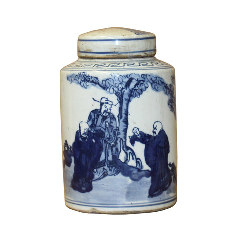 ginger jar - small jar - blue white