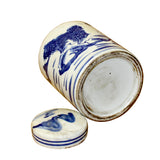 Chinese Blue White Ceramic Oriental Scenery Graphic Container Urn Jar ws838S