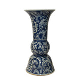 Chinese Blue White Double Happiness Graphic Porcelain Vase ws865S