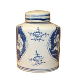 Chinese Blue White Ceramic Double Kids Graphic Container Urn Jar ws870S