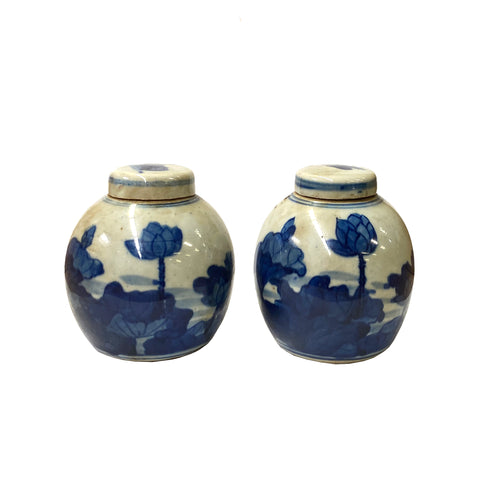ginger jar - small jar - blue white
