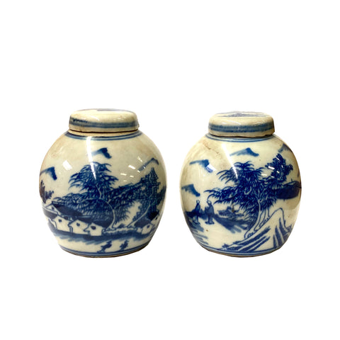 ginger jar - small jar - blue white