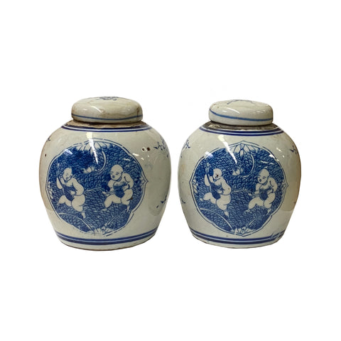 ginger jar - small jar - blue white