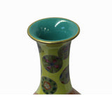 Chinese Yellow Color Ceramic Oriental Scenery Pattern Vase ws956S