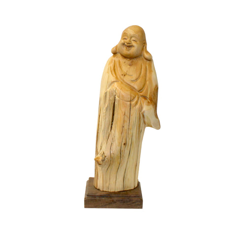 happy buddha - wooden buddha - zen buddha