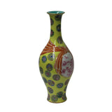 Chinese Yellow Color Ceramic Oriental Scenery Pattern Vase ws983S