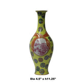 Chinese Yellow Color Ceramic Oriental Scenery Pattern Vase ws983S