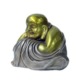 Chinese Oriental Rustic Bronze Metal Happy Buddha Statue Figure ws988S