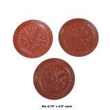 Chinese Red Resin Lacquer Round Flower Motif Plate 3 Pieces ws999S