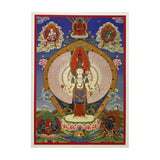 Tibetan Avalokitesvara with Thousand Hands and Thousand Eyes 千手千眼觀音 Thangka Card TB220