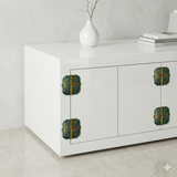 2 Sets Turquoise Enamel Cloisonne Butterfly Hinges Metal Decor Plaque Art GB351S