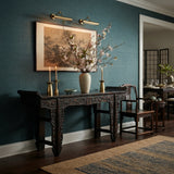 Chinese Vintage Dark Brown Dragon Carving Long Altar Console Table cs4567S
