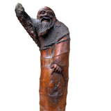 Natural Bamboo Curved Old Man Fishing Art Figure  ws4788S