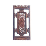 Chinese Vintage Restored Wood Carving Brown Wall Hanging Art ws4237S