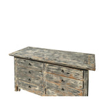 Distressed Gray Slope Side 8 Drawers Credenza Sideboard Console Cabinet ws4417S