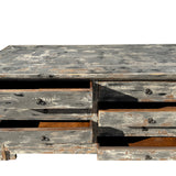 Distressed Gray Slope Side 8 Drawers Credenza Sideboard Console Cabinet ws4417S