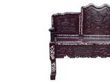 Vintage Chinese Oriental Rosewood Mother of Pearl Long Bench Chaise ws4669S