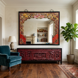 red and gold wall mirror