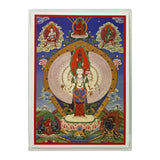 Tibetan Avalokitesvara with Thousand Hands and Thousand Eyes 千手千眼觀音 Thangka Card TB220